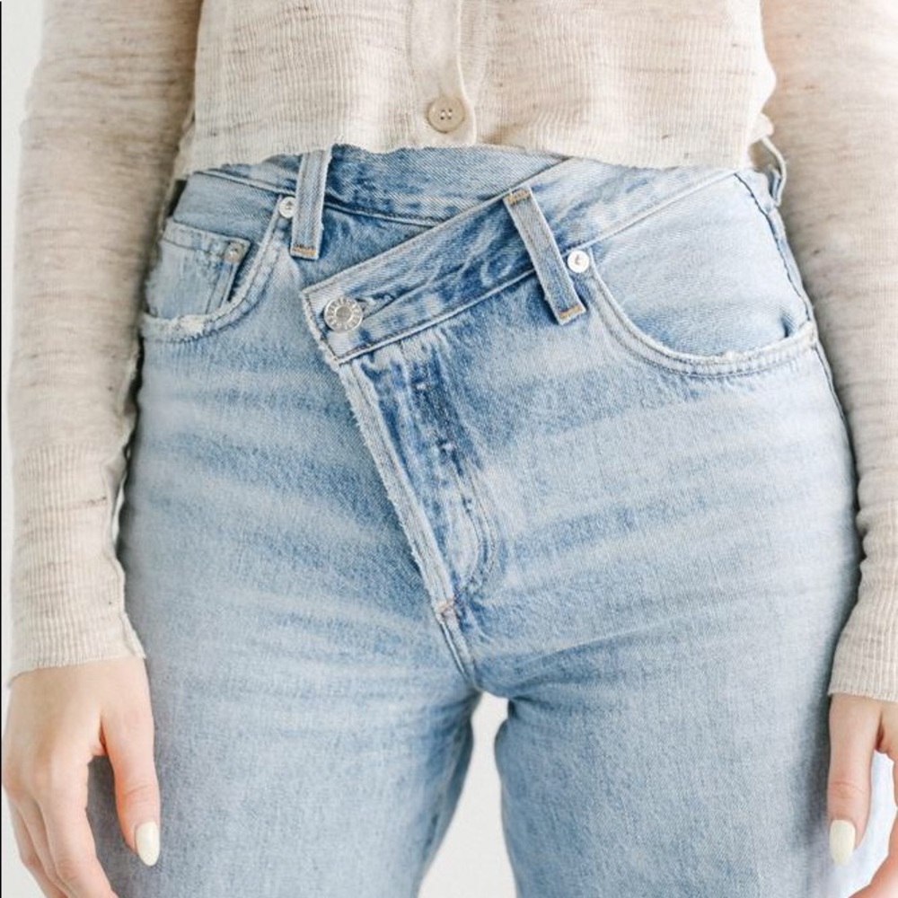 Agolde Criss Cross Denim in Suburbia